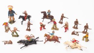 A collection of early 20th Century diecast Cowboys and Indians figures.