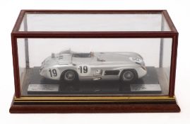 Historic Replicars Mercedes Benz SLR 1955 Le Mans Winner,1/24th scale white metal model, silver,