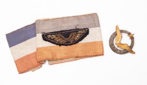 A WWII French pilot's badge and armband.