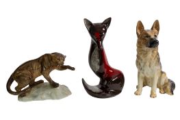 A Beswick model of a mountain lion.