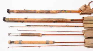 Four split cane fly fishing rods.
