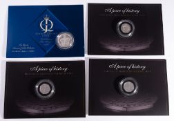 A Royal Mint London 2012 Sports Collection, handball silver 50p, Diamond Jubilee £5 silver coin,