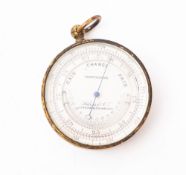 A Salmon & Co, London brass cased pocket barometer.