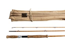 A Hardy Bros, Alnwick 'The Rogue River' three piece split cane fly fishing rod.