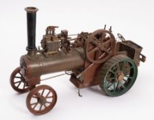 An early to mid 20th Century live steam traction engine.