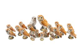 A group of Beswick Barn Owls, comprising models 1046, 2026,