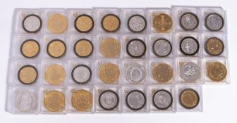 A collection of thirty one London Mint Millionaires coins in silver, most with COAs.