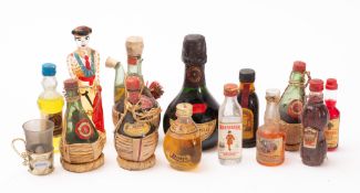 A mixed collection of spirit miniatures. Including Beefeater gin, Dimple whisky and Brandy etc.