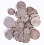 Approximately 190g of pre 1920 silver coins. Including Half Crowns etc.
