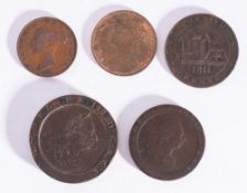 A group of 19th Century Penny coins.
