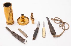 A 20th Century brass table lighter.