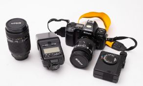 A Nikon F-801 digital camera.