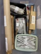 A collection of various thermometers, both alcohol and mercery examples,