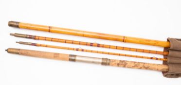 A late 19th/early 20th century Army & Navy split cane and bamboo fishing rod,