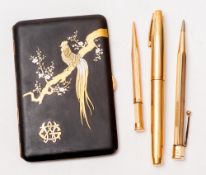 A yellow metal Schaeffer fountain pen with 14ct nib.