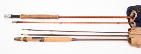 A Hardy The 'Pope' two piece split cane rod, together with a Farlow & Co,
