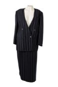 A lady's 'Louis Feraud' two piece pin stripe suit,