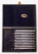 A matched cased set of ophthalmic surgical instruments by J Weiss, London,