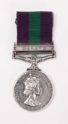 A QEII General Service Medal with Malaya clasp awarded to 23251544 Pte J Porter SWB.