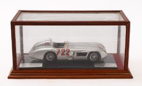 Historic Replicars Mercedes Benz SLR 1955 Mille Miglia Winner,1/24th scale white metal model,