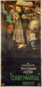 'Court-Martial'(1928) A linen backed one sheet film poster staring betty Compso and Jack Holt,