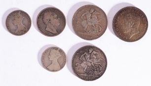 A group of 19th Century British coins.