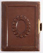 A late 19th/early 20th century leather bound Carte de Visite album: to hold approximately 220