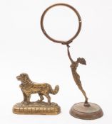 A 20th Century cast brass doorstop in the form of a St Bernard.