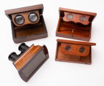 A late 19th Century Brewster style walnut stereo viewer.