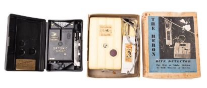 A boxed 'The Heron' bite detector, with instructions,