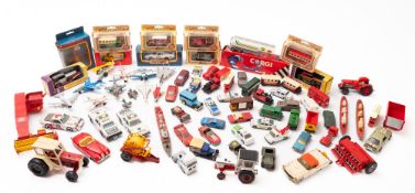 A mixed collection of Matchbox, Corgi and Lledo diecast vehicles.
