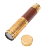 A mahogany and brass three draw telescope by Braham, Bath,