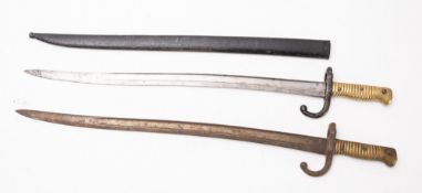A late 19th Century French Chassepot bayonet and scabbard.