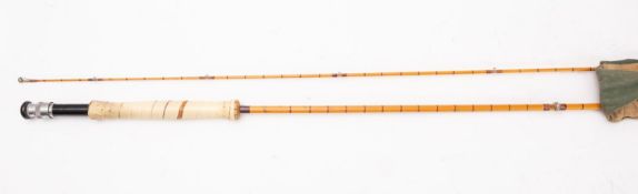 A Hardy Bros, Alnwick 'The Perfection' two piece split cane fly fishing rod. In cloth bag.
