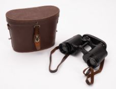 A pair of Carl Zeiss Silvamar 6x30 binoculars. With eye lens cover and in a leather case.