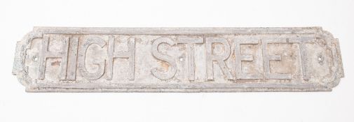 A 20th Century cast metal 'High Street' sign.