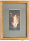 A late 19th century oil over photograph 'Leidh and The Swan', signed W.