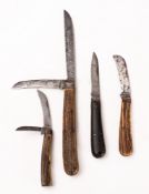 A 19th century double blade pruning knife, maker J Nowill & Sons , Sheffield, No 3767,