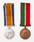 A WWII Mercantile Marine War Medal pair awarded to Harry E Lace.