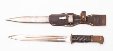 A German post WWII K98 bayonet and scabbard.