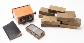 A Unis-France, paris mahogany stereoscope and slides.