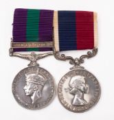 An RAF General Service Medal pair awarded to K2385440 F.SGT WRT Sutherland.