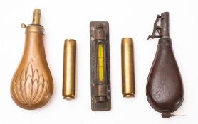 Two early 20th Century powder flasks,