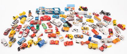 A mixed collection of diecast vehicles.
