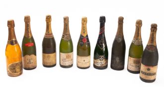 A 1980s bottle of Moet and Chandon premier cuvee champagne.