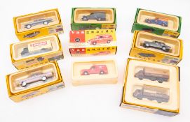 Eight Lledo Vanguards 1:43 scale diecast vehicles.