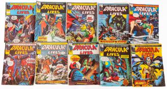 A collection of 1970s marvel comic books.