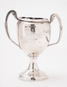 A 20th Century twin handled silver trophy, maker Chrisford and Norris. 9cm tall, 1.