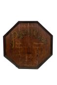A hexagonal wooden painted advertising sign for 'Prof . J. Isaac. Regd Phrenologist.
