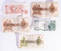 Two Warren Fisher 1927 £1 notes together with a Warren Fisher ten shilling note.